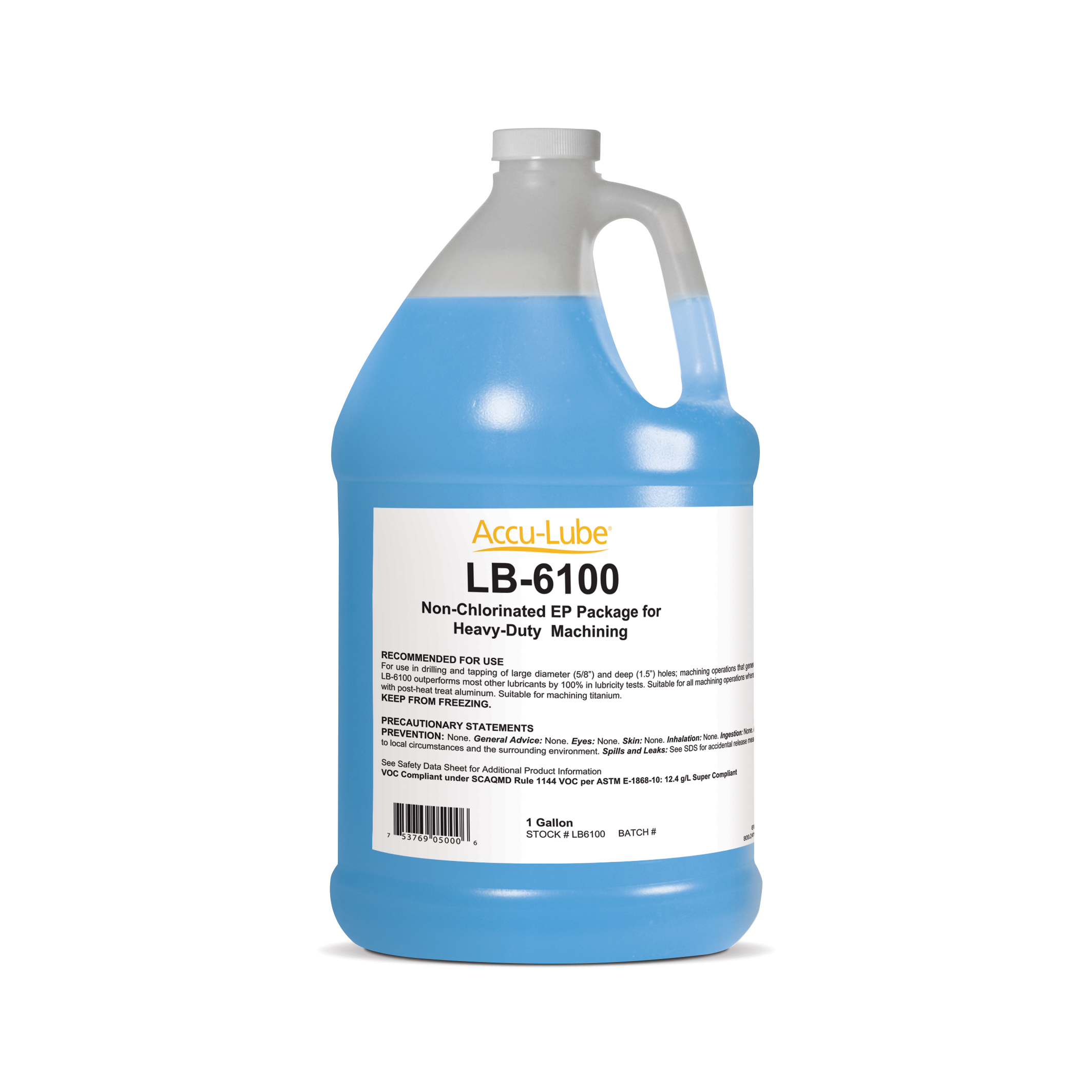 Accu-Lube LB6100 Heavy Duty Premium MQL Lubricant, 1 gal Jug, Mild, Liquid, Blue - Cutting and Grinding Fluids