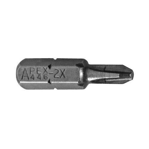 Apex 446-225T Insert Screwdriver Bit, #2 Phillips Point, 2.5 in OAL - Screwdriver Bits