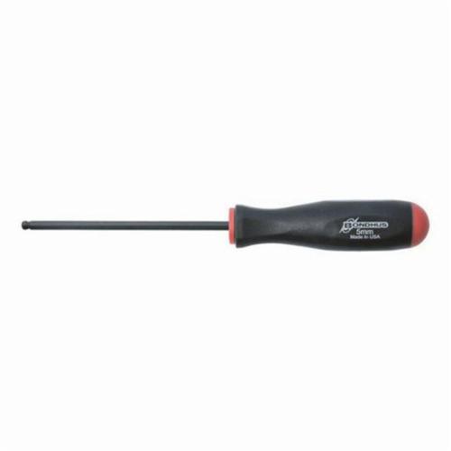 Bondhus 10660 Ball End Standard Length Screwdriver, 4 mm Hex Point, 8 in OAL, Thermoplastic/Soft Rubber Handle, ProGuard - Standard Screwdrivers