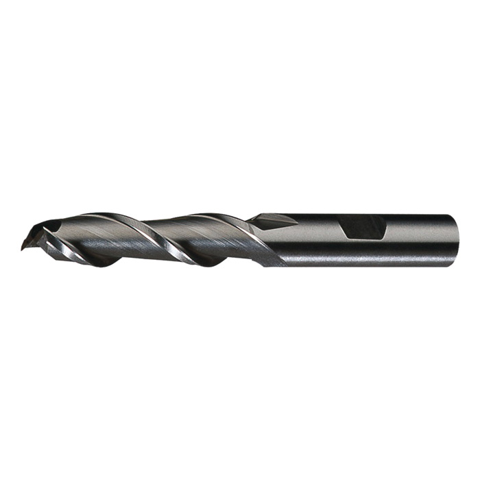 Cleveland C41935 HGA-2 Center Cutting General Purpose High Helix Single End Square End End Mill, 3/8 in Dia Cutter, 2-1/2 in Length of Cut, 2 Flutes, 3/8 in Dia Shank, 4-1/4 in OAL, Bright - Square End Mills