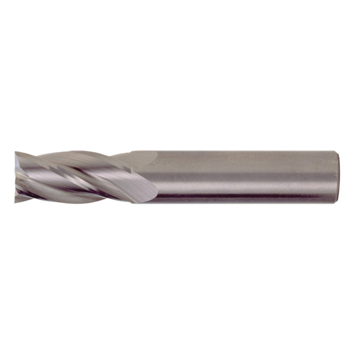 Cleveland C61832 CEM-SE-4 Center Cutting General Purpose Regular Length Single End Square Nose End Mill, 3/16 in Dia Cutter, 5/8 in Length of Cut, 4 Flutes, 3/16 in Dia Shank, 2 in OAL, Bright - Square End Mills