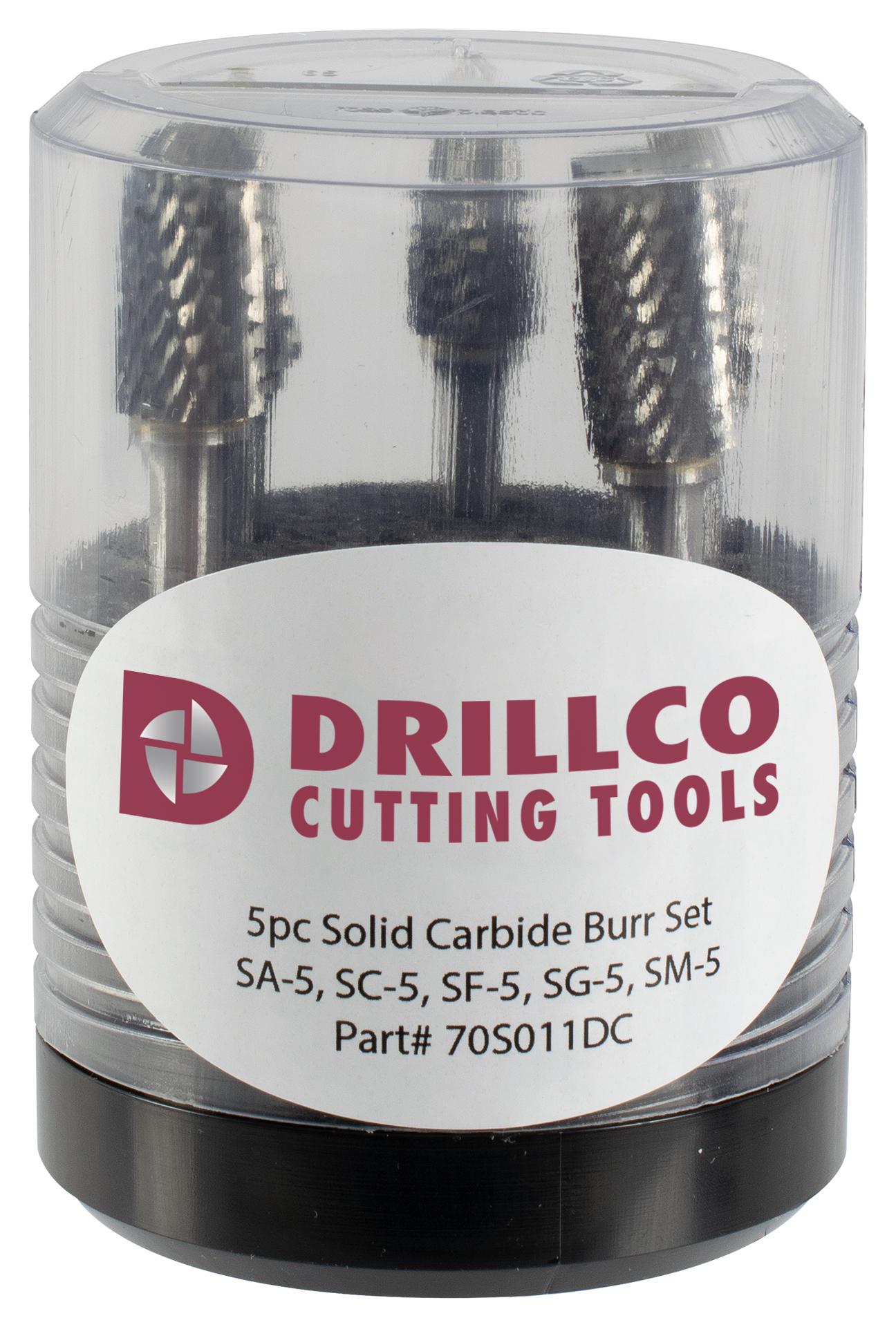 Drillco 70S011DC Burr Set, Double Cut, 5 Pieces - Burr Sets