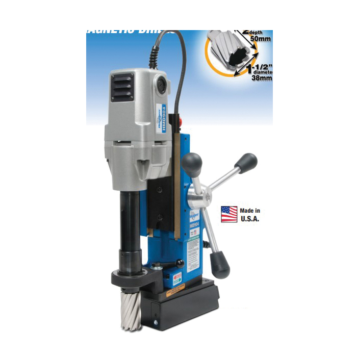 Hougen 0904104 HMD904 Portable Magnetic Drill, 7/16 to 1-1/2 in Chuck, 6-9/16 in L x 3-1/8 in W Drill to Center From Base, 115 VAC - Magnetic Drilling Presses