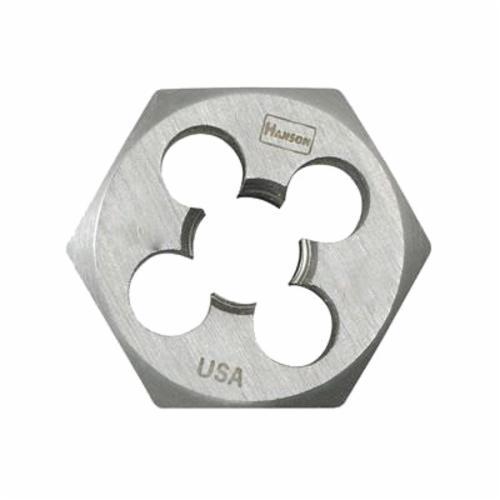 Irwin Hanson 6643 Flat Hex Threading Die, M12x1.5 Thread, 3/8 in THK, 1.137 in OD Die, High Carbon Steel - Hex Dies