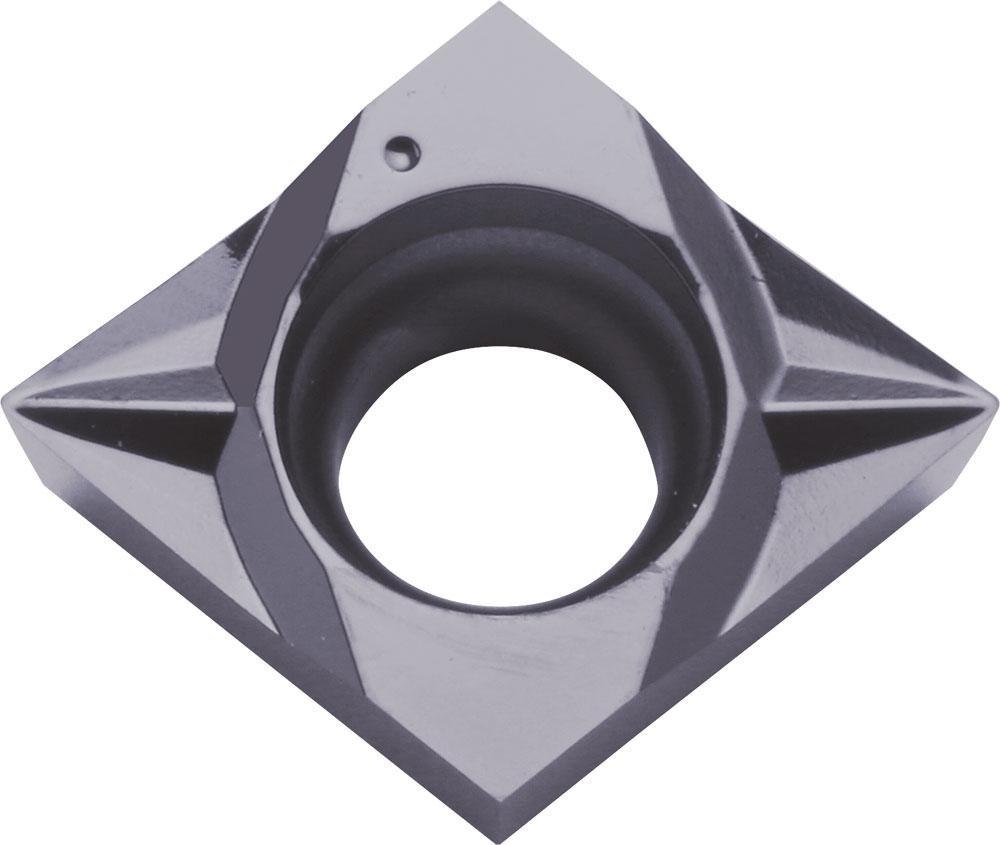 KYOCERA TLC01431 ISOI 2-Cutting Edge Indexable Turning Insert With 1-Sided Chipbreaker, Hole and 40 to 60 deg Countersink, ANSI Code: CCGT32505MFPSKPR1535, CCGT Insert, Material Grade: M, S, #32505 Insert, Diamond Shape, 09 Seat, Positive Rake - Turning Inserts