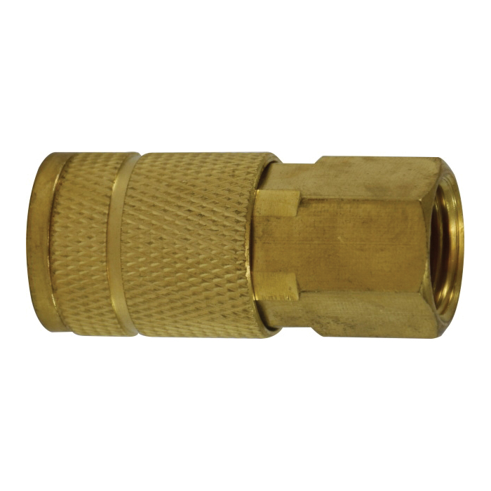 Midland Industries 28508 Tru-Flate Parker Interchange Quick Disconnect Coupler, 3/8 in Nominal, Quick Disconnect Coupler x FNPT, 250 psi Pressure, Brass, Import - Pneumatic Quick Connect Fittings