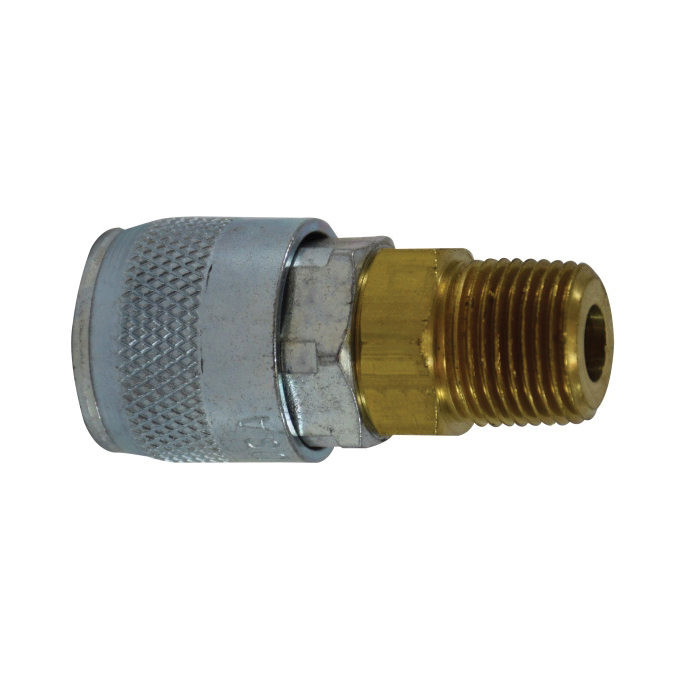 Midland Industries 28517 Tru-Flate Parker Interchange Coupler, 3/8 in Nominal, Quick Disconnect Coupler x FNPT, 250 psi Pressure, Brass - Pneumatic Quick Connect Fittings