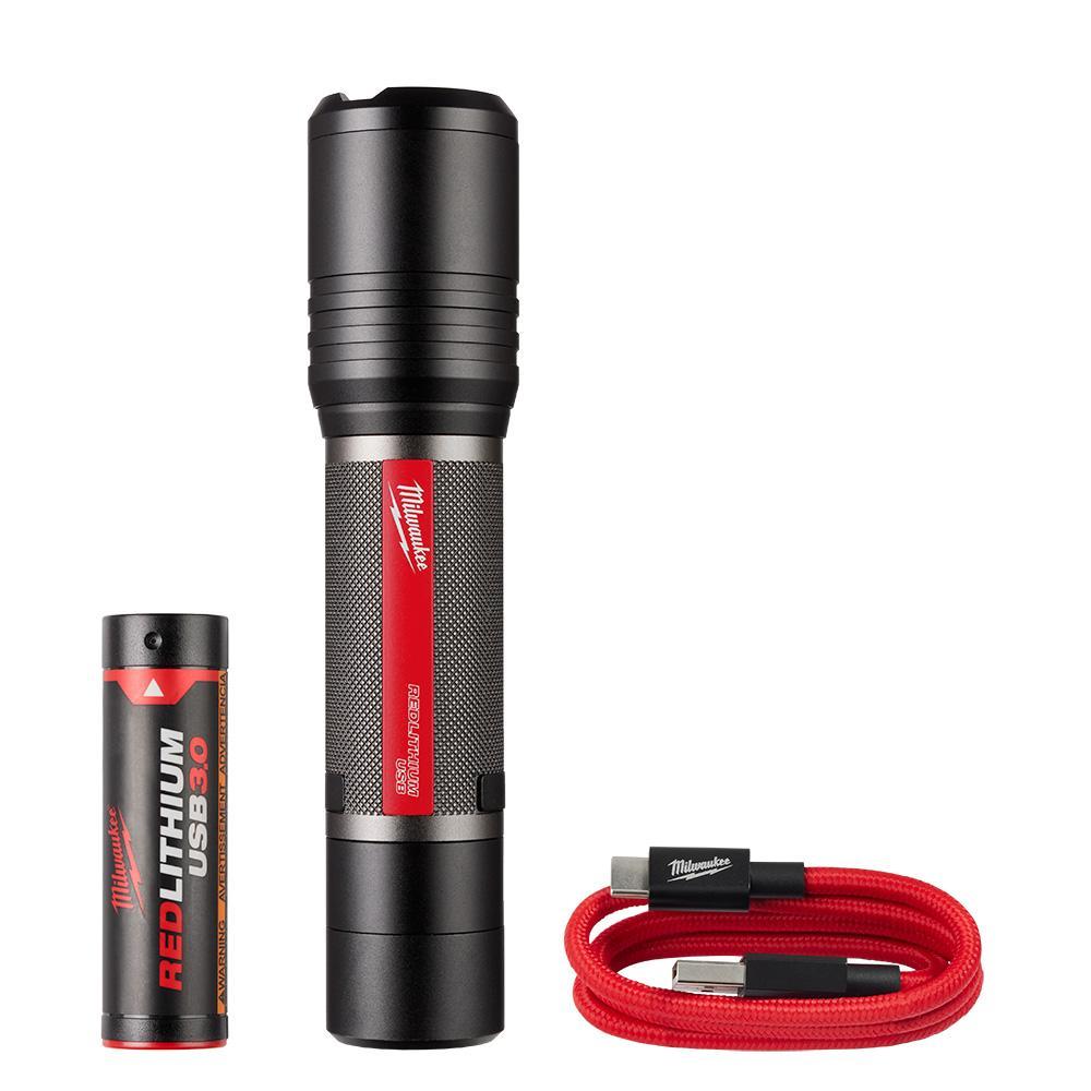 Milwaukee 2162-21 Slide Focus Flashlight, LED Lamp, 3 Ah Battery Li-Ion Battery - Cordless Flashlights & Lights