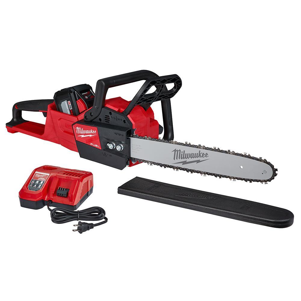Milwaukee M18 FUEL 2727-21HD Cordless Chain Saw Kit, 0.043 in Bar/Chain, 16 in L Bar/Chain, 18 V, 15 Ah Li-Ion Battery - Cordless Chain Saws