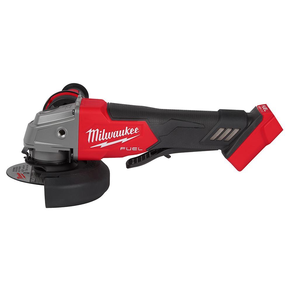 Milwaukee 2880-20 M18 FUEL Cordless Angle Grinder, 5 in Dia Wheel, 5/8-11 UNC Arbor/Shank, 18 V, Li-Ion Battery, Paddle Switch - Cordless Angle Grinders
