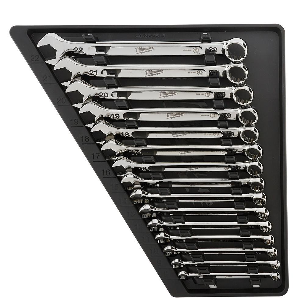 Milwaukee 48-22-9515 Combination Wrench Set, 15 Pieces - Wrench Sets