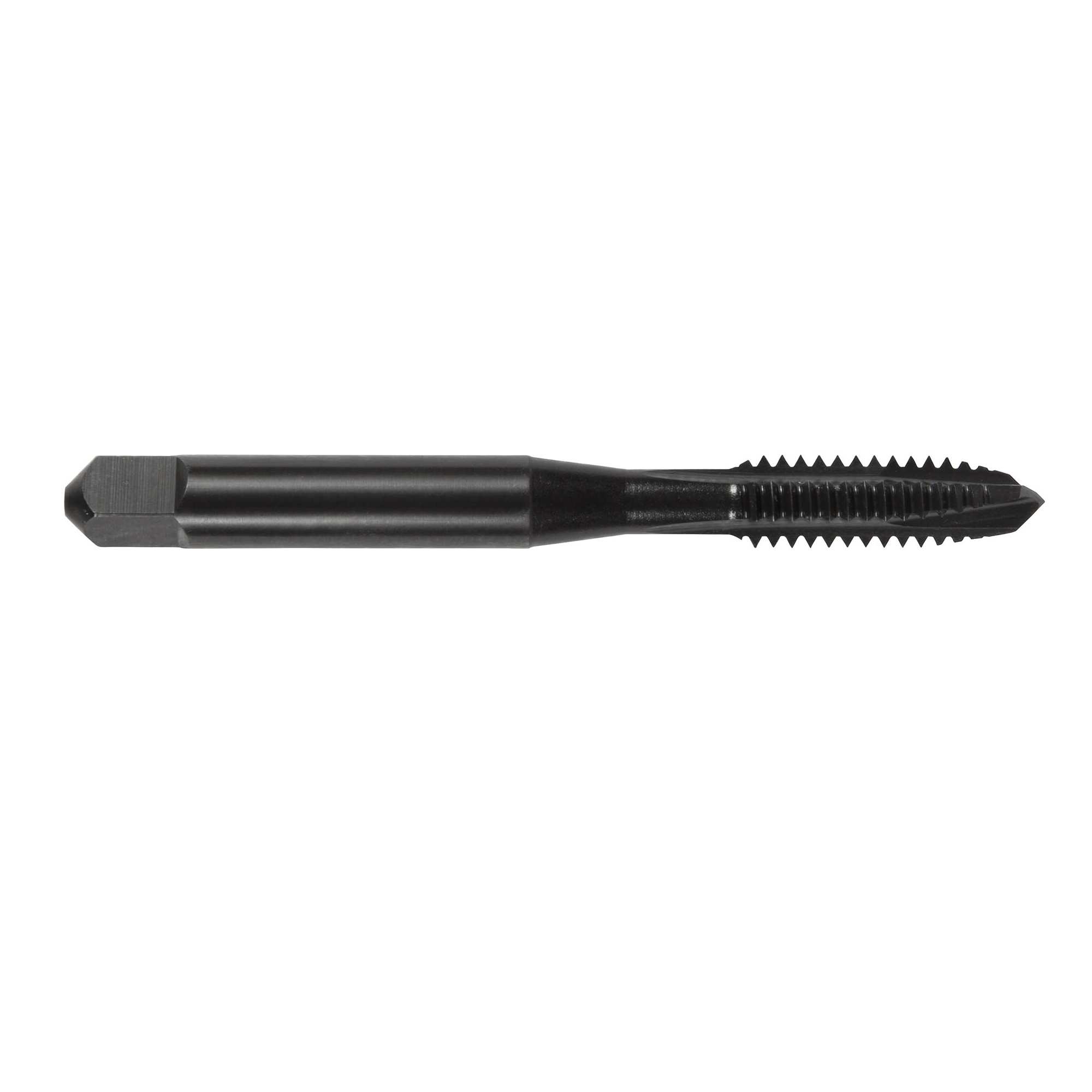 Nitro-Max 215N128F 2150N Spiral Point Tap, Right Hand Cutting, 7/16-20 Thread, H3 Thread Limit, Plug Chamfer, 3 Flutes, Black Oxide, M35 HSS-Co - Spiral Point Taps