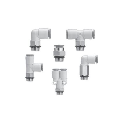 SMC KQ2L07-U01A KQ2 Gasket Seal One-Touch Fittings, 1/4 x 1/8 in Nominal, Push-In End Style, Resin - Pneumatic Elbows