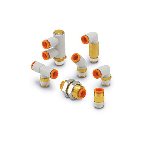 SMC KQ2L07-35AS KQ2 Sealant One-Touch Fittings, 1/4 in Nominal, Push-In End Style, Resin - Pneumatic Elbows