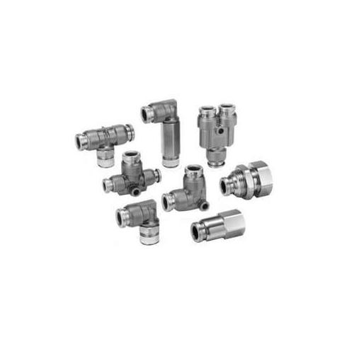 SMC KQB2H01-N02S KQB2 Straight Union, 1/8 in Nominal, Push-In End Style, Stainless Steel - Pneumatic Unions