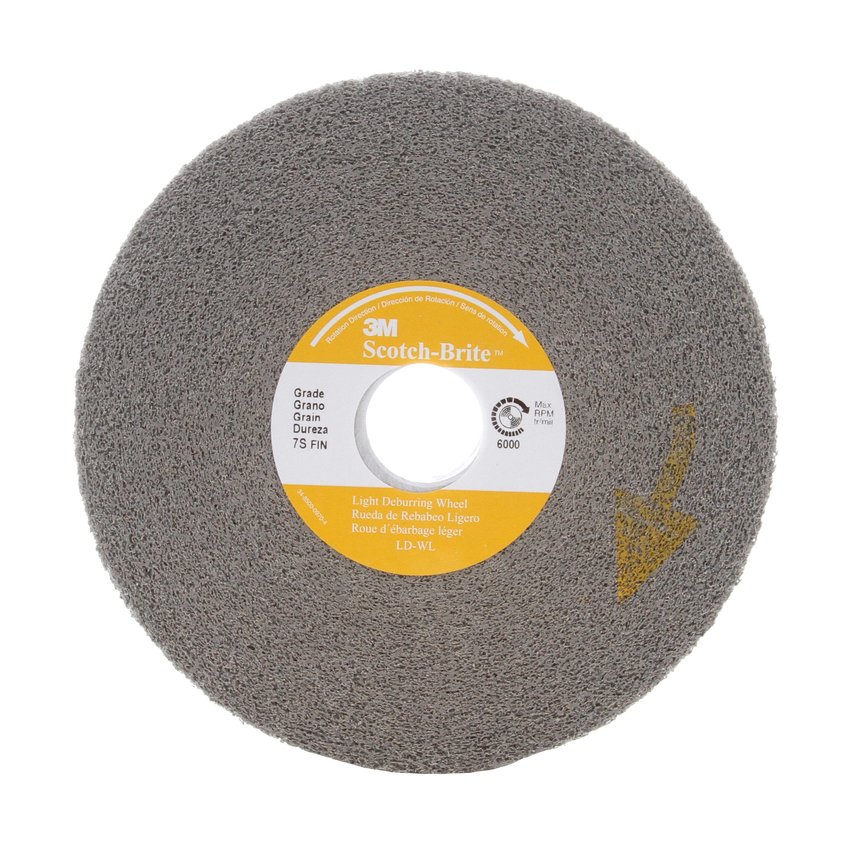 Scotch-Brite 7000045878 Convolute Deburring Wheel, 14 in Dia Wheel, 8 in Center Hole, 2 in W Face, Fine Grade, Silicon Carbide Abrasive - Deburring Wheels