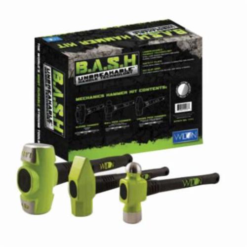 Wilton B.A.S.H WL9-11113 3-Piece Dead Blow Hammer Kit, 14/16 in OAL, 2/3/4 lb Vulcanized Rubber Head - Sledgehammers
